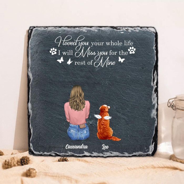 Personalized Pet Mom/Dad Square Lithograph - Gift Idea For Pet Lover with up to 4 Pets - I Loved You Your Whole Life I Will Miss You For The Rest Of Mine
