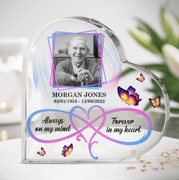 Custom Dad Photo Acrylic Plaque - Memorial Gift Idea For Loss of Dad - Always On My Mind Forever In My Heart