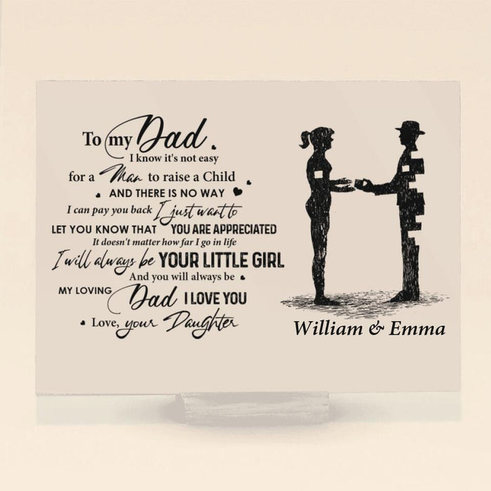 Personalized Dad And Daughter Acrylic Plaque - Gift Idea For Father's Day - To My Dad