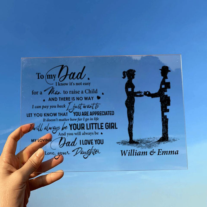 Personalized Dad And Daughter Acrylic Plaque - Gift Idea For Father's Day - To My Dad
