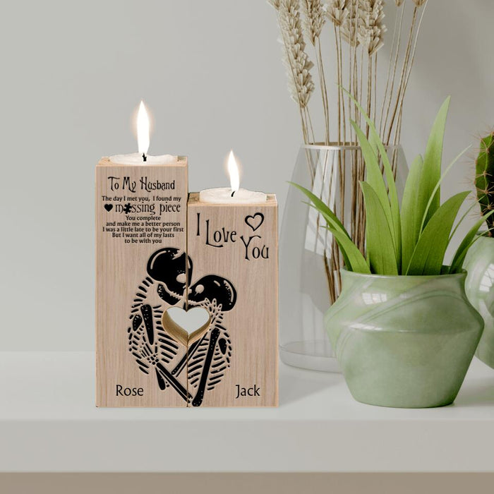 Personalized To My Husband Heart Candle Holder - Gift Idea For Couple - To My Husband