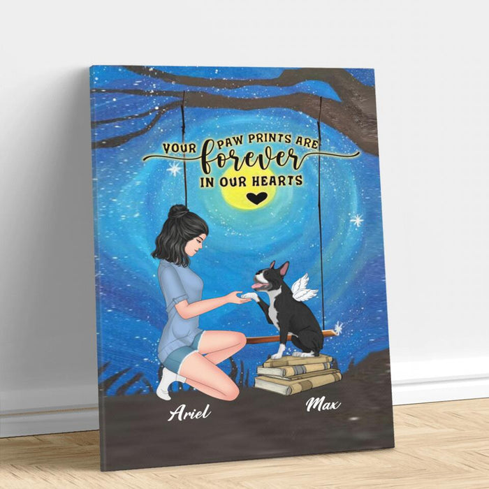 Personalized Dog Mom Canvas - Gift Idea For Dog Mom/Dog Lover - Your Paw Prints Are Forever In Our Hearts
