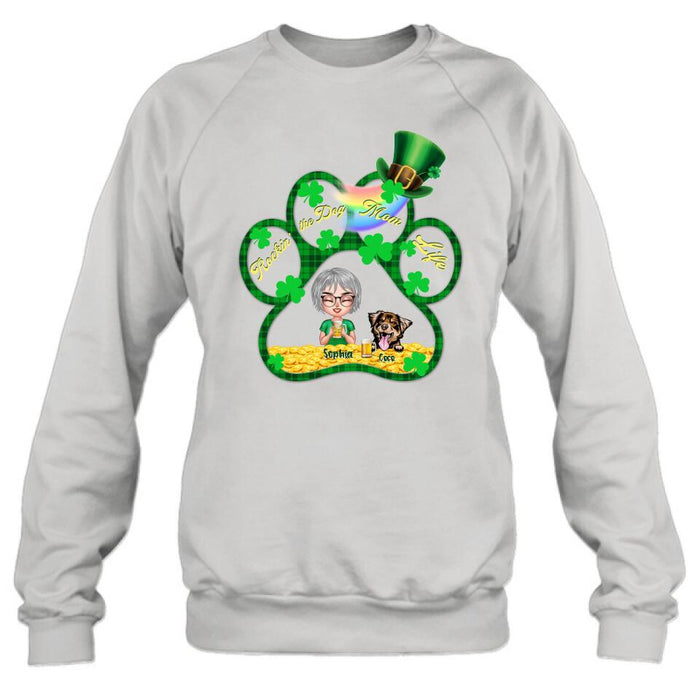 Personalized Dog Mom Shirt - Up to 4 Dogs - Gift Idea For St Patrick's Day - Rockin' The Dog Mom Life
