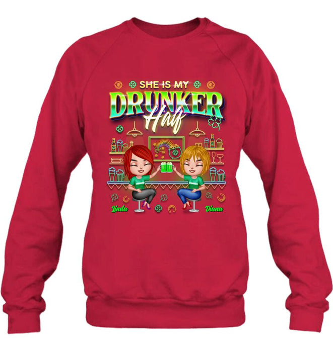 Personalized Drunker Half Shirt - Up to 5 People - Gift Idea For St. Patrick's Day - She Is My Drunker Half