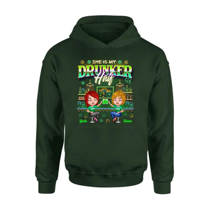 Personalized Drunker Half Shirt - Up to 5 People - Gift Idea For St. Patrick's Day - She Is My Drunker Half