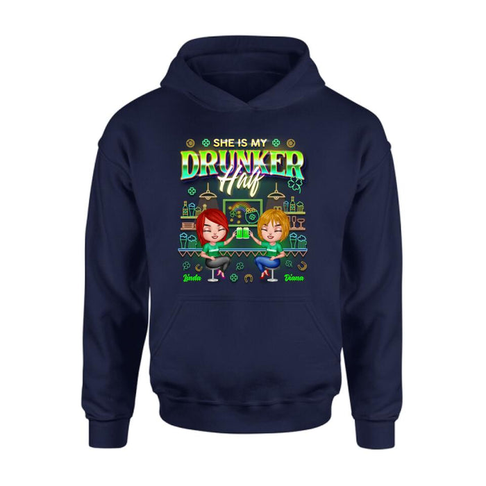 Personalized Drunker Half Shirt - Up to 5 People - Gift Idea For St. Patrick's Day - She Is My Drunker Half