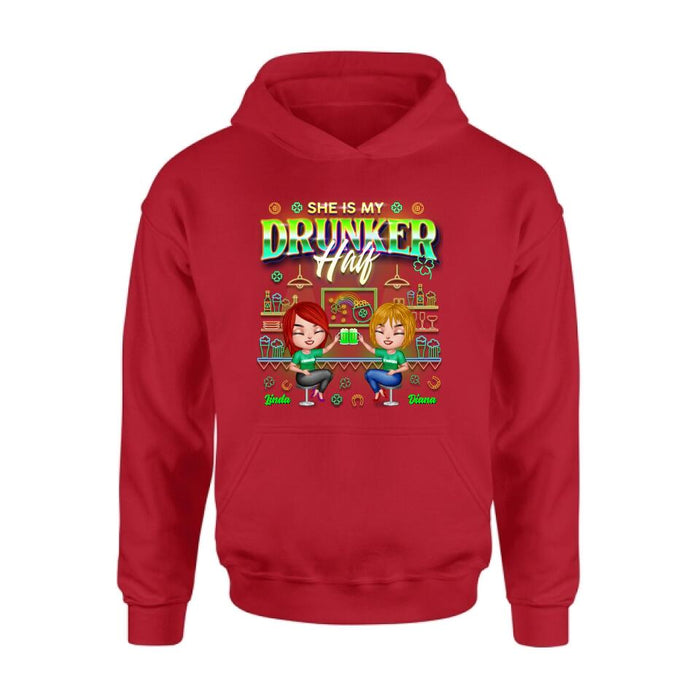 Personalized Drunker Half Shirt - Up to 5 People - Gift Idea For St. Patrick's Day - She Is My Drunker Half