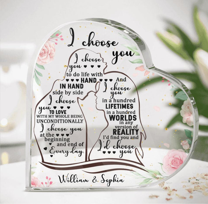 Personalized Couple Acrylic Plaque - Gift Idea For Couple - I Choose You