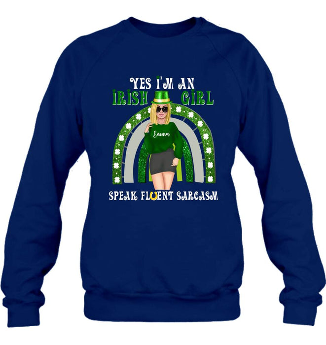 Personalized Irish Girl Unisex T-shirt/Sweatshirt/Hoodie - Gift Idea For St Patrick's Day - I'm An Irish Girl
