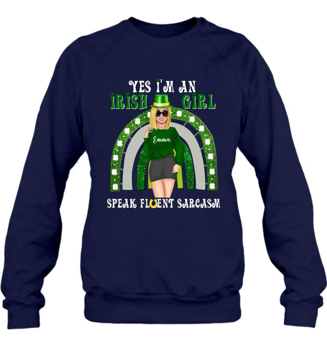 Personalized Irish Girl Unisex T-shirt/Sweatshirt/Hoodie - Gift Idea For St Patrick's Day - I'm An Irish Girl