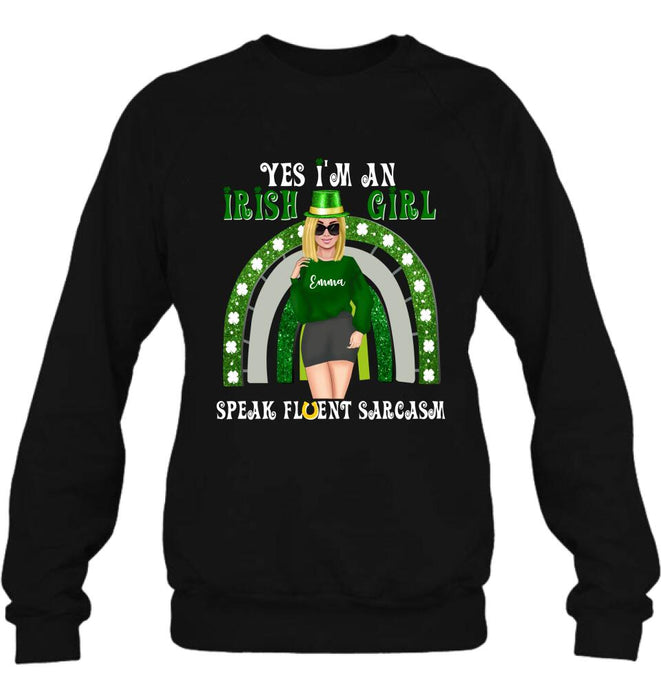 Personalized Irish Girl Unisex T-shirt/Sweatshirt/Hoodie - Gift Idea For St Patrick's Day - I'm An Irish Girl