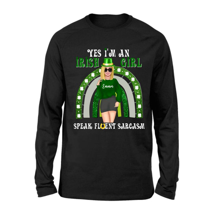 Personalized Irish Girl Unisex T-shirt/Sweatshirt/Hoodie - Gift Idea For St Patrick's Day - I'm An Irish Girl