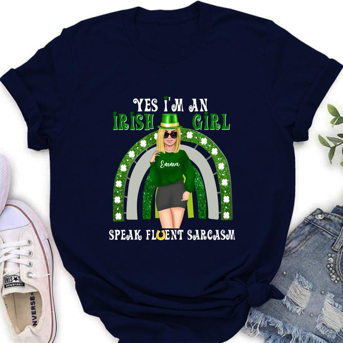 Personalized Irish Girl Unisex T-shirt/Sweatshirt/Hoodie - Gift Idea For St Patrick's Day - I'm An Irish Girl