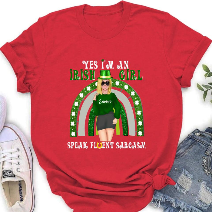 Personalized Irish Girl Unisex T-shirt/Sweatshirt/Hoodie - Gift Idea For St Patrick's Day - I'm An Irish Girl