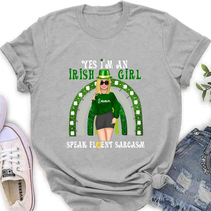 Personalized Irish Girl Unisex T-shirt/Sweatshirt/Hoodie - Gift Idea For St Patrick's Day - I'm An Irish Girl