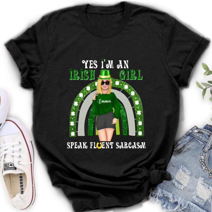 Personalized Irish Girl Unisex T-shirt/Sweatshirt/Hoodie - Gift Idea For St Patrick's Day - I'm An Irish Girl