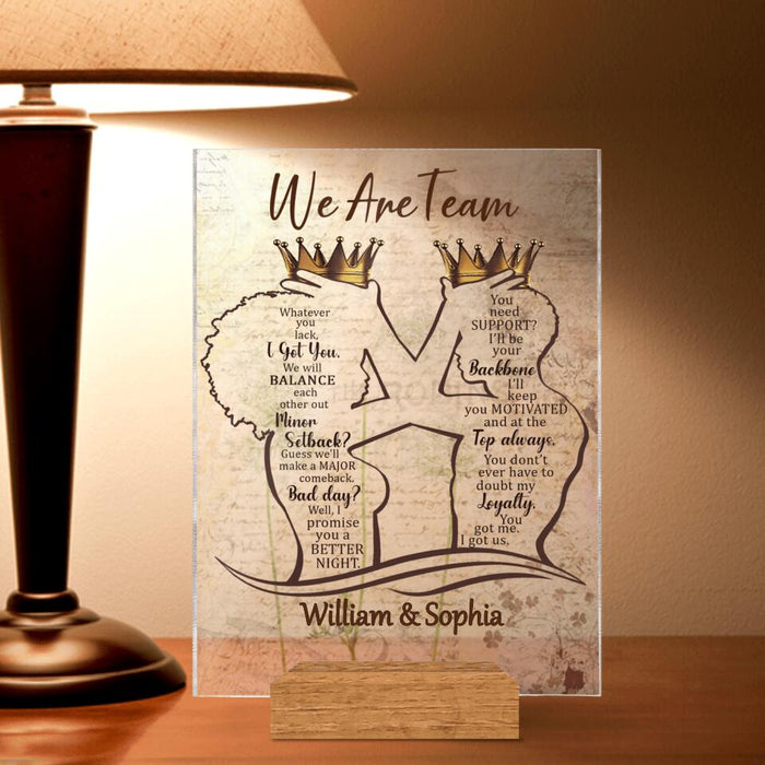 Personalized Couple Acrylic Plaque - Gift Idea For Couple - We Are Team