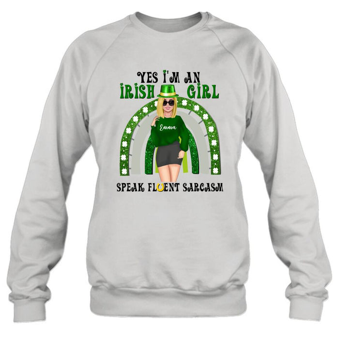 Personalized Irish Girl Unisex T-shirt/Sweatshirt/Hoodie - Gift Idea For St Patrick's Day - I'm An Irish Girl