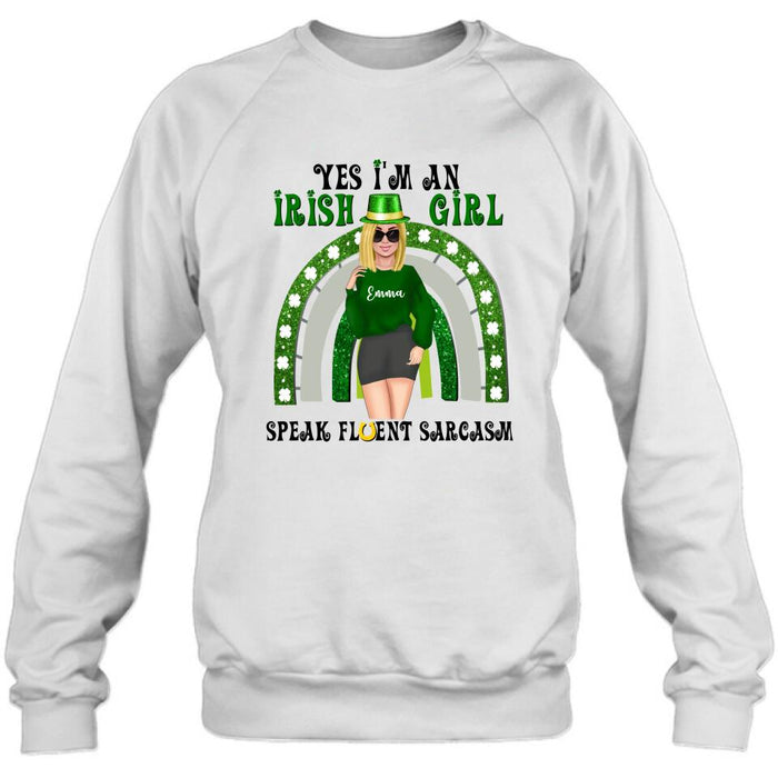 Personalized Irish Girl Unisex T-shirt/Sweatshirt/Hoodie - Gift Idea For St Patrick's Day - I'm An Irish Girl