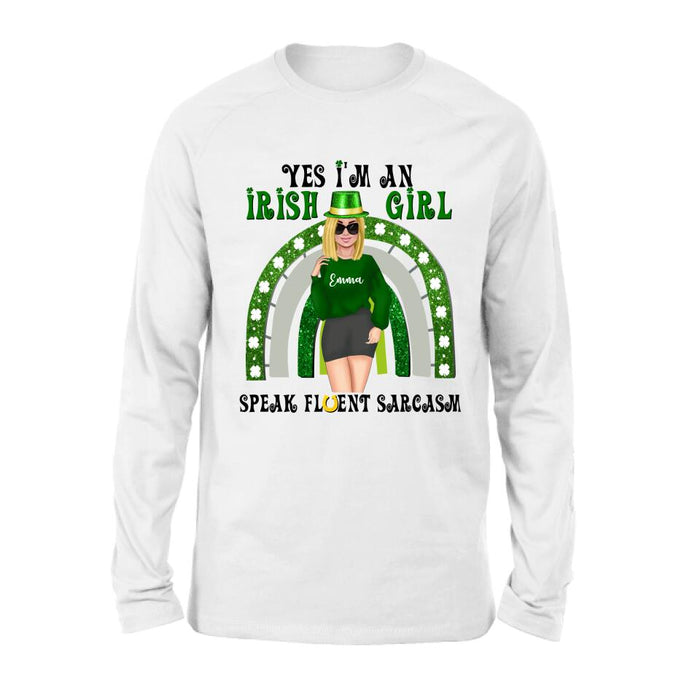Personalized Irish Girl Unisex T-shirt/Sweatshirt/Hoodie - Gift Idea For St Patrick's Day - I'm An Irish Girl