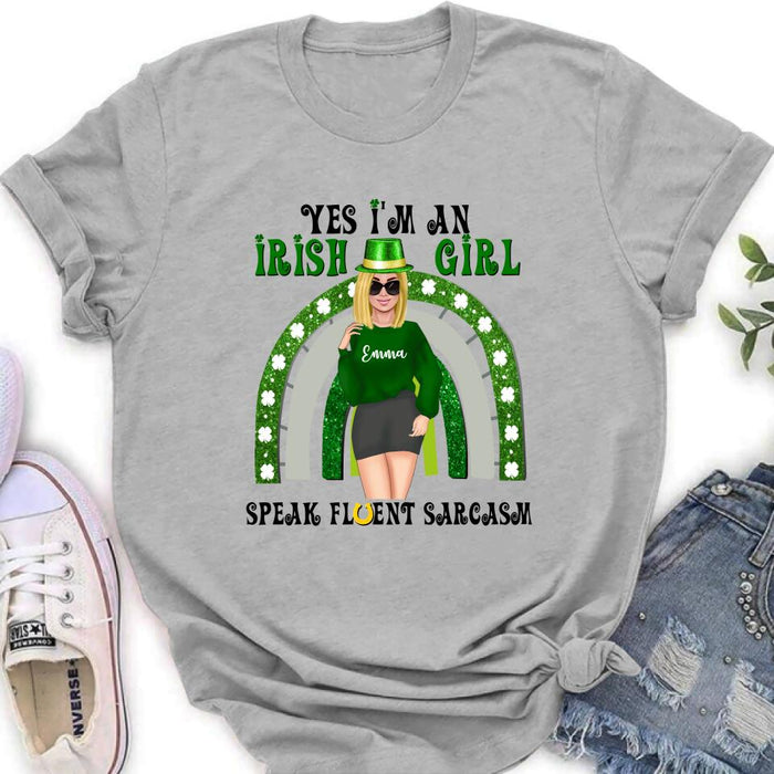 Personalized Irish Girl Unisex T-shirt/Sweatshirt/Hoodie - Gift Idea For St Patrick's Day - I'm An Irish Girl