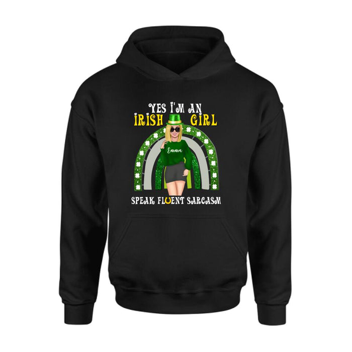 Personalized Irish Girl Unisex T-shirt/Sweatshirt/Hoodie - Gift Idea For St Patrick's Day - I'm An Irish Girl