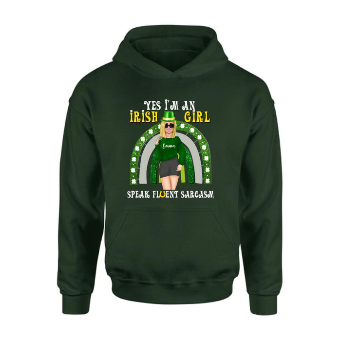 Personalized Irish Girl Unisex T-shirt/Sweatshirt/Hoodie - Gift Idea For St Patrick's Day - I'm An Irish Girl