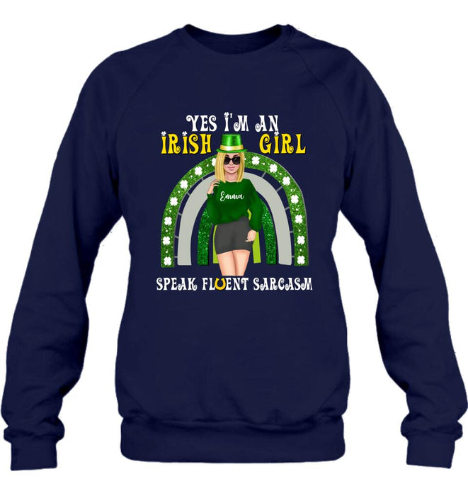 Personalized Irish Girl Unisex T-shirt/Sweatshirt/Hoodie - Gift Idea For St Patrick's Day - I'm An Irish Girl