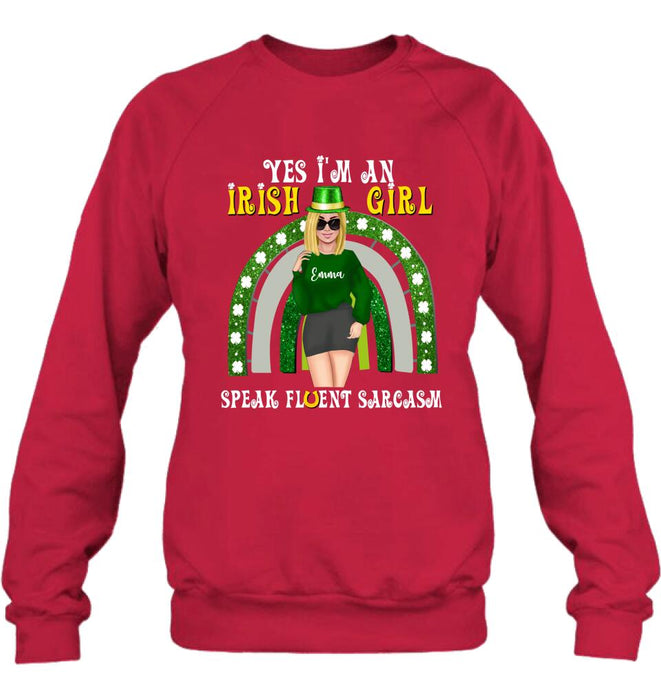 Personalized Irish Girl Unisex T-shirt/Sweatshirt/Hoodie - Gift Idea For St Patrick's Day - I'm An Irish Girl