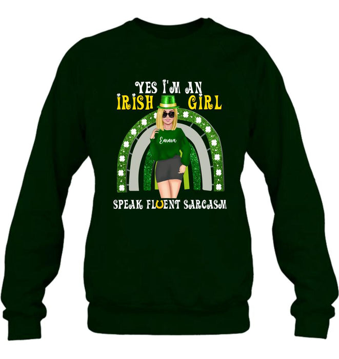 Personalized Irish Girl Unisex T-shirt/Sweatshirt/Hoodie - Gift Idea For St Patrick's Day - I'm An Irish Girl