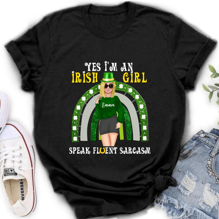 Personalized Irish Girl Unisex T-shirt/Sweatshirt/Hoodie - Gift Idea For St Patrick's Day - I'm An Irish Girl