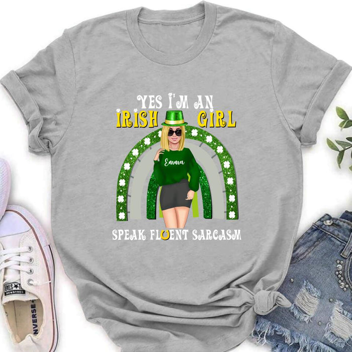 Personalized Irish Girl Unisex T-shirt/Sweatshirt/Hoodie - Gift Idea For St Patrick's Day - I'm An Irish Girl
