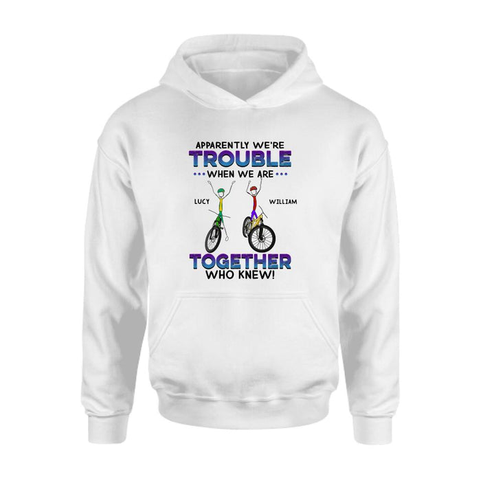 Personalized Cycling Friend Shirt/Pullover Hoodie - Gift Idea For Friends/Cycling Lover - We're More Than Just Cycling Friends