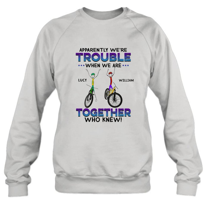 Personalized Cycling Friend Shirt/Pullover Hoodie - Gift Idea For Friends/Cycling Lover - We're More Than Just Cycling Friends
