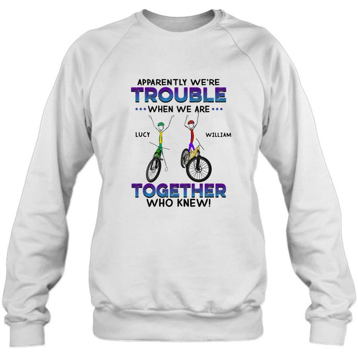 Personalized Cycling Friend Shirt/Pullover Hoodie - Gift Idea For Friends/Cycling Lover - We're More Than Just Cycling Friends