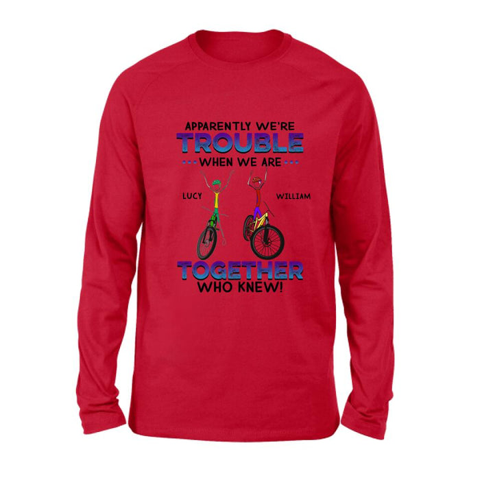 Personalized Cycling Friend Shirt/Pullover Hoodie - Gift Idea For Friends/Cycling Lover - We're More Than Just Cycling Friends