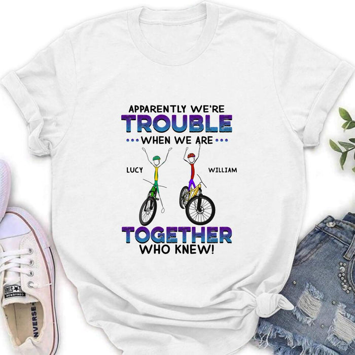 Personalized Cycling Friend Shirt/Pullover Hoodie - Gift Idea For Friends/Cycling Lover - We're More Than Just Cycling Friends