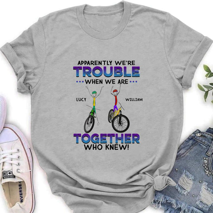 Personalized Cycling Friend Shirt/Pullover Hoodie - Gift Idea For Friends/Cycling Lover - We're More Than Just Cycling Friends