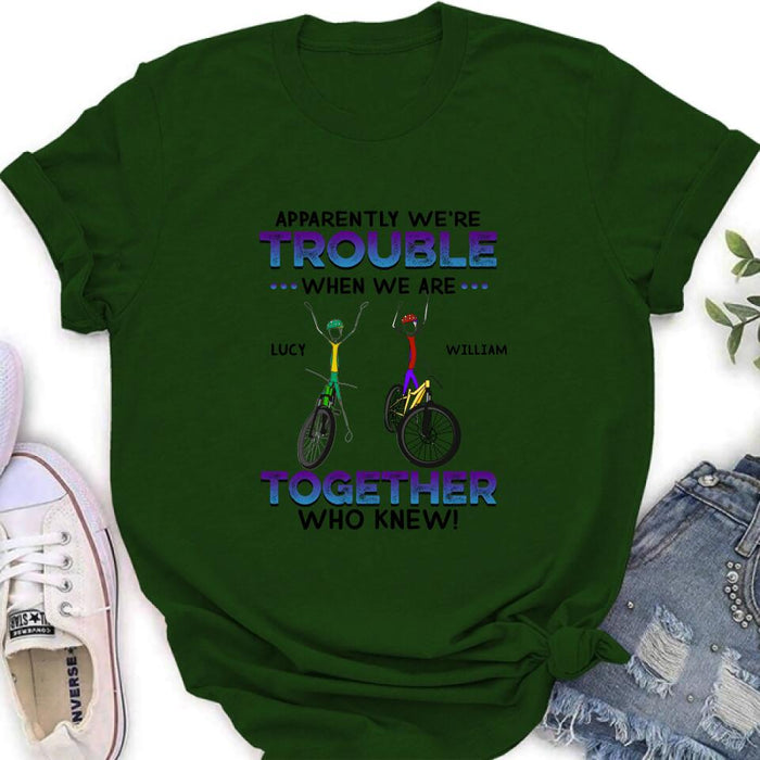 Personalized Cycling Friend Shirt/Pullover Hoodie - Gift Idea For Friends/Cycling Lover - We're More Than Just Cycling Friends
