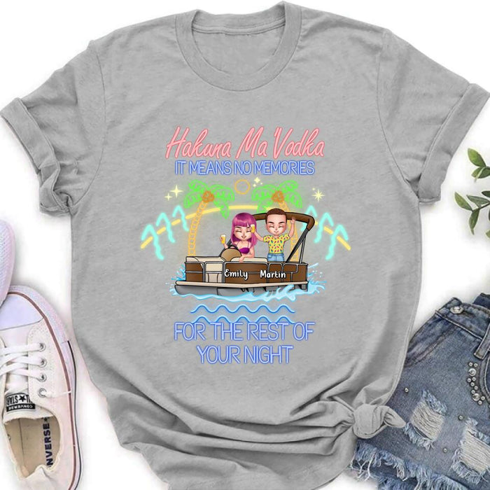 Personalized Pontoon Friends Shirt/Pullover Hoodie - Up to 4 People - Gift Idea For Friends - There Are Two Absolutes In Life Pontoon Friends And Alcohol