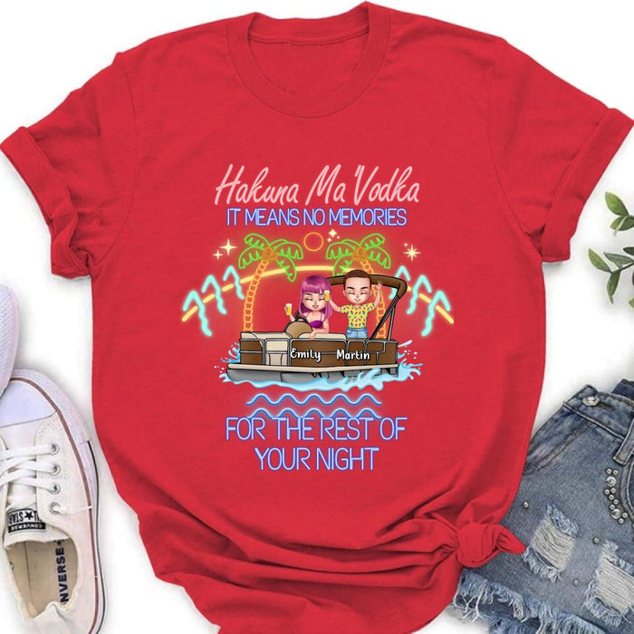 Personalized Pontoon Friends Shirt/Pullover Hoodie - Up to 4 People - Gift Idea For Friends - There Are Two Absolutes In Life Pontoon Friends And Alcohol