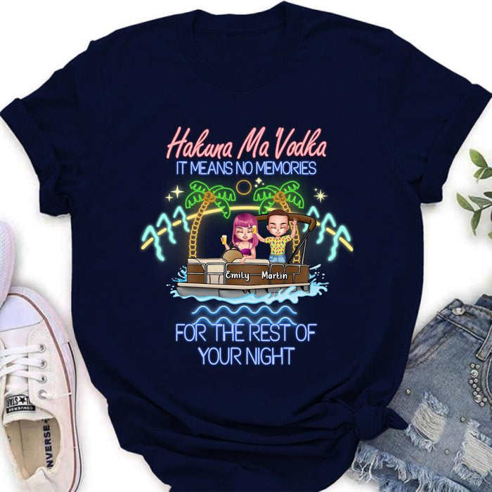 Personalized Pontoon Friends Shirt/Pullover Hoodie - Up to 4 People - Gift Idea For Friends - There Are Two Absolutes In Life Pontoon Friends And Alcohol