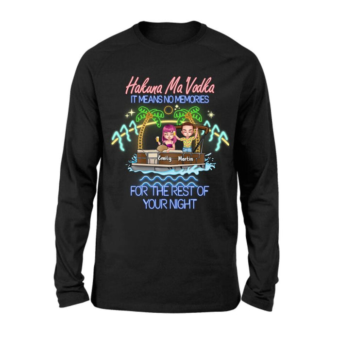 Personalized Pontoon Friends Shirt/Pullover Hoodie - Up to 4 People - Gift Idea For Friends - There Are Two Absolutes In Life Pontoon Friends And Alcohol