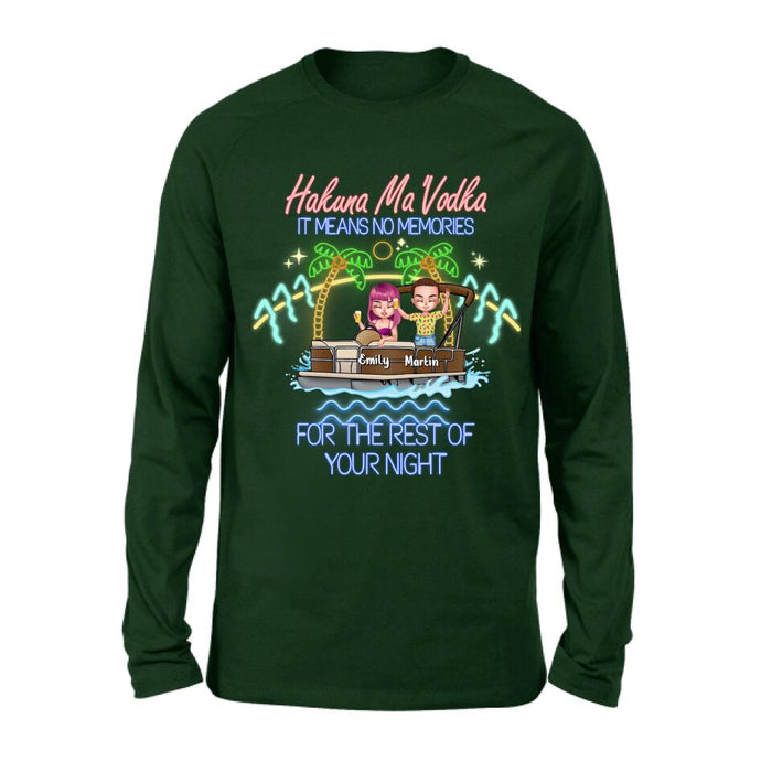 Personalized Pontoon Friends Shirt/Pullover Hoodie - Up to 4 People - Gift Idea For Friends - There Are Two Absolutes In Life Pontoon Friends And Alcohol
