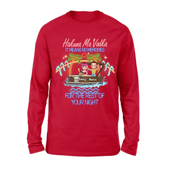 Personalized Pontoon Friends Shirt/Pullover Hoodie - Up to 4 People - Gift Idea For Friends - There Are Two Absolutes In Life Pontoon Friends And Alcohol