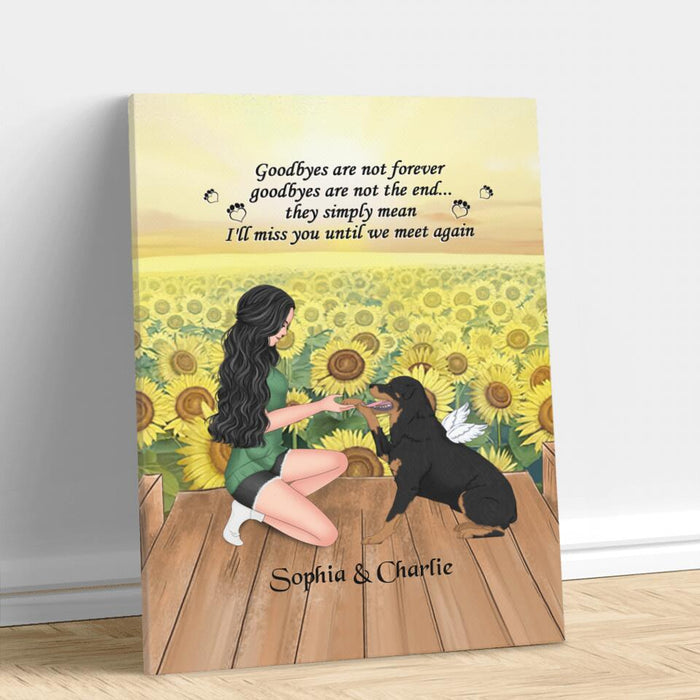 Personalized Dog Mom Canvas - Memorial Gift For Dog Mom/Dog Lover - I'll Miss You Until We Meet Again