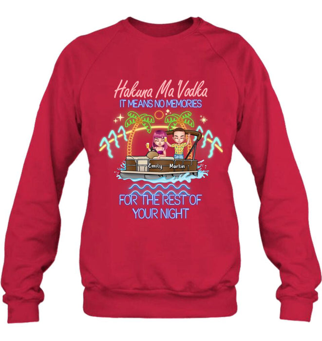 Personalized Pontoon Friends Shirt/Pullover Hoodie - Up to 4 People - Gift Idea For Friends - There Are Two Absolutes In Life Pontoon Friends And Alcohol