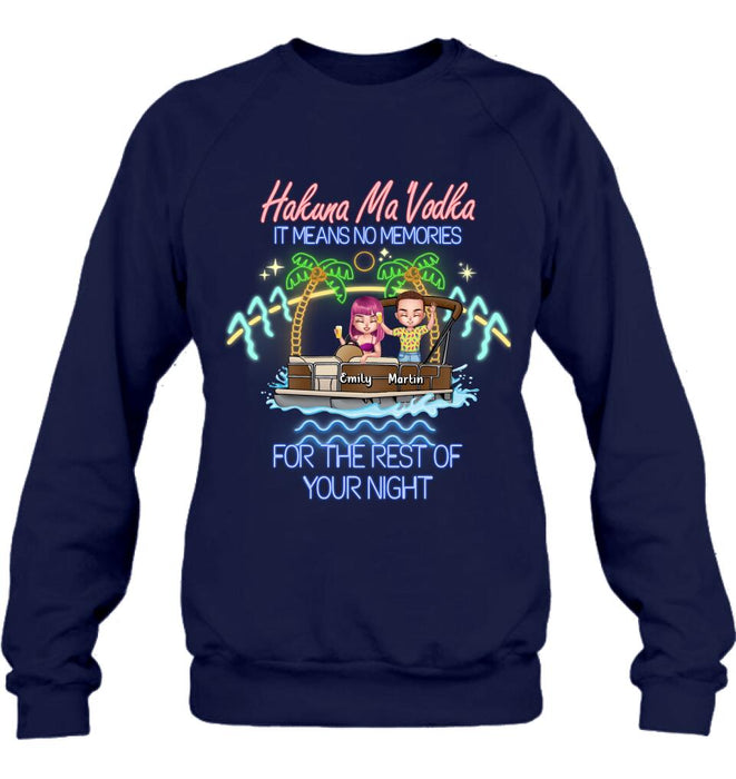 Personalized Pontoon Friends Shirt/Pullover Hoodie - Up to 4 People - Gift Idea For Friends - There Are Two Absolutes In Life Pontoon Friends And Alcohol