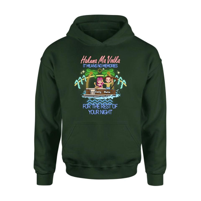 Personalized Pontoon Friends Shirt/Pullover Hoodie - Up to 4 People - Gift Idea For Friends - There Are Two Absolutes In Life Pontoon Friends And Alcohol