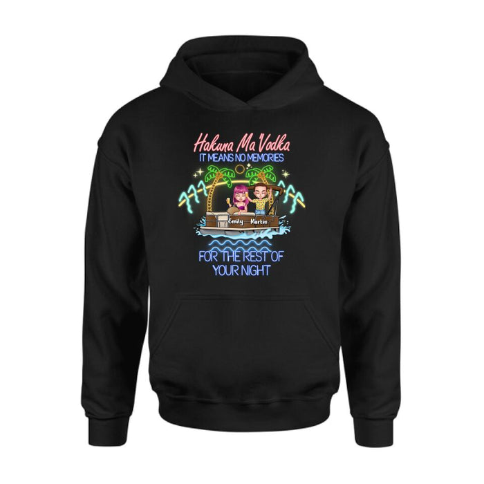 Personalized Pontoon Friends Shirt/Pullover Hoodie - Up to 4 People - Gift Idea For Friends - There Are Two Absolutes In Life Pontoon Friends And Alcohol